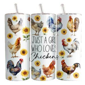 Just A Girl Who Loves Chickens Chicken 20oz Tumbler Insulated Travel Mug Cup